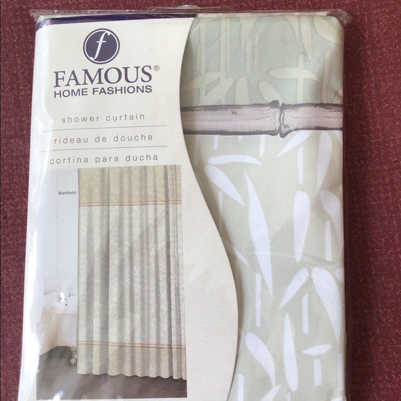 Bath New Famous Home Fashions Shower Curtain Sage Green 7 X72 Beige Neutral Bamboo Poshmark